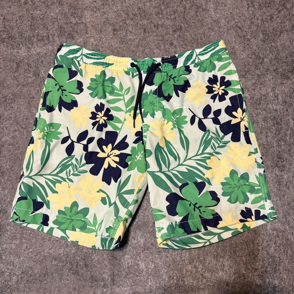 Gap Mens Pool Shorts Size M Floral Hawaiian Swim Trunks Board Shorts